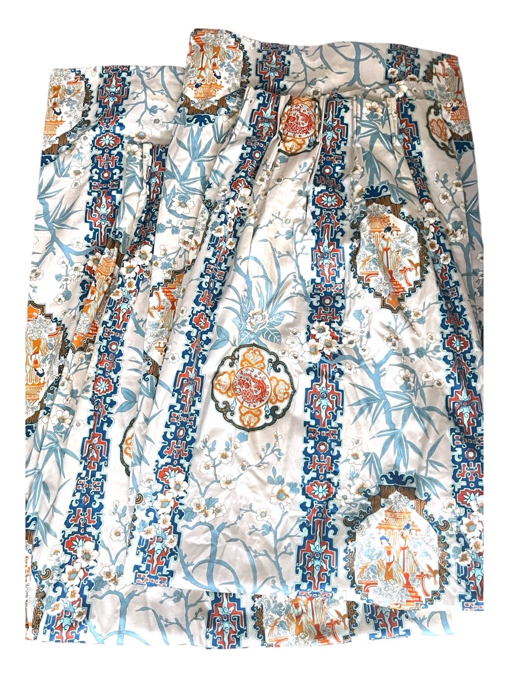 Vintage Mid Century Chinese Chinoiserie Curtain Panels